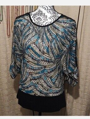 Lior Paris Mesh & Lace Dolman Blouse Small NWT
